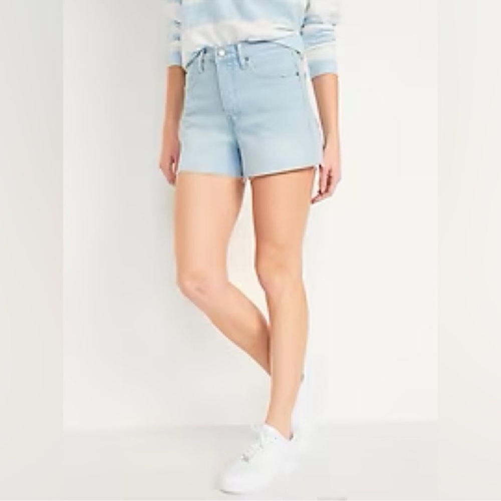 Old Navy Light Blue Higher High Rise Sky-Hi A-Line Shorts